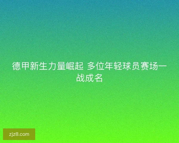 德甲新生力量崛起 多位年轻球员赛场一战成名