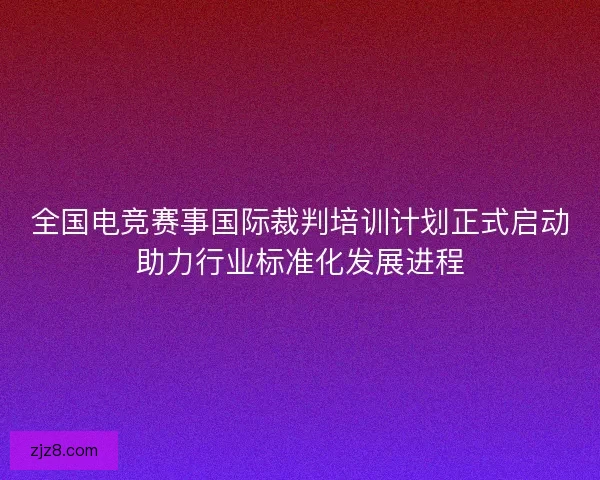 全国电竞赛事国际裁判培训计划正式启动助力行业标准化发展进程