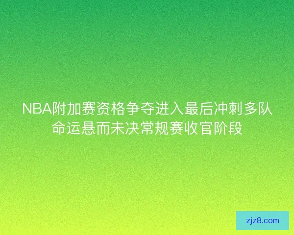 NBA附加赛资格争夺进入最后冲刺多队命运悬而未决常规赛收官阶段